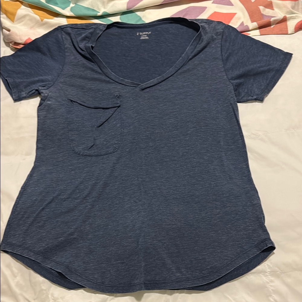 Z Supply Women's Blue V-Neck Top